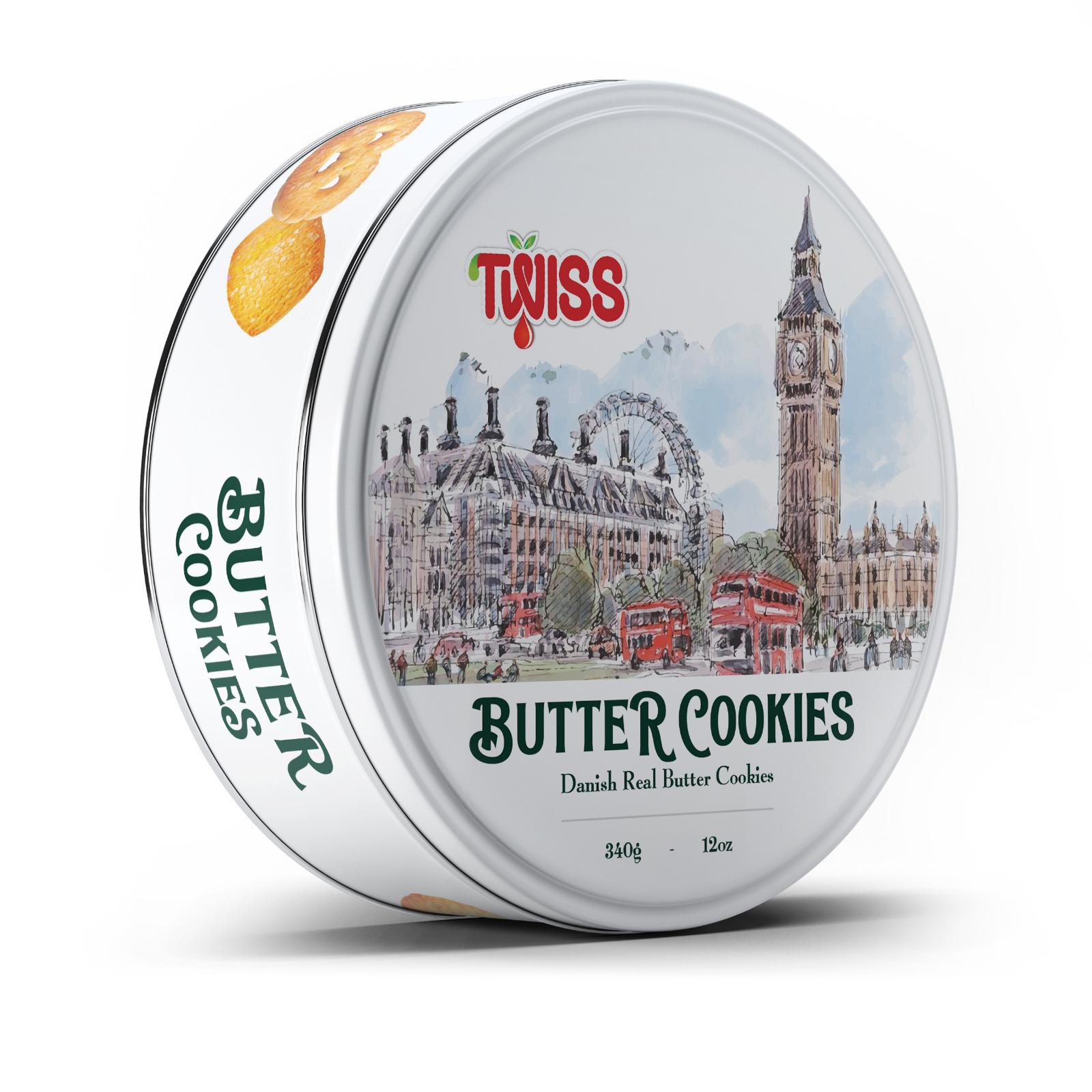 TWISS Butter Cookies · White Tin