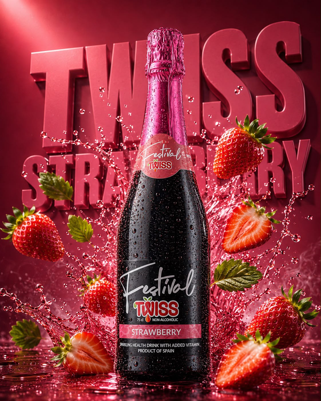 TWISS Festival Strawberry sparkling drink
